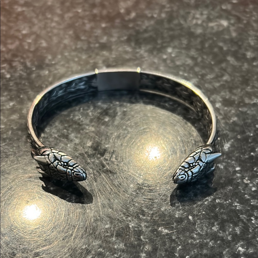 Silver Dragon Head Bracelet